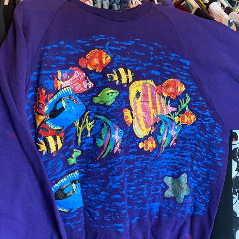 Purple Fish crewneck 2xl